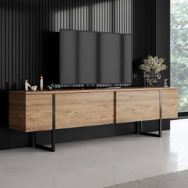 Hanah Home Soporte para TV Luxe - Pino Atlántico y Negro